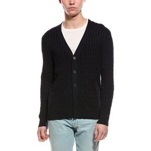 Slate & Stone Mens  Cable Knit V-Neck Cardigan, Blue